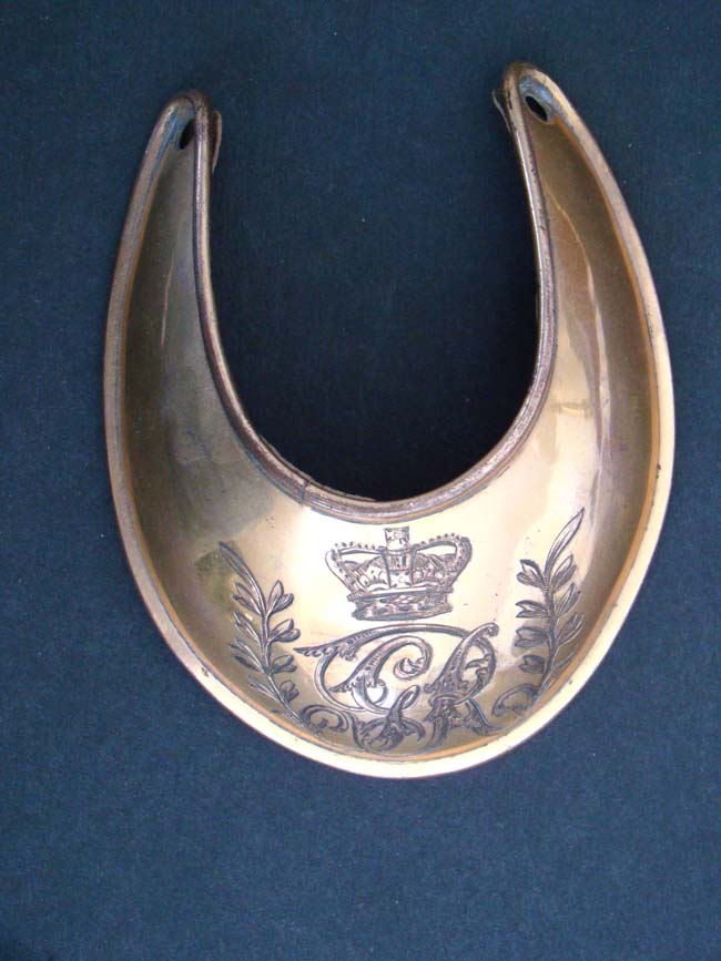 A late 18th century British Officer's Gilt Brass Gorget circa 1796